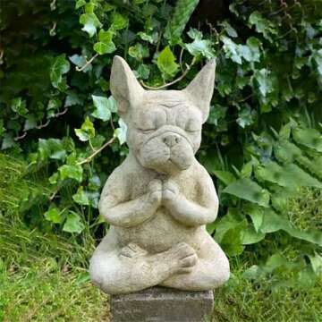 YWHWXB Meditating French Bulldog Figurine, Zen Yoga Dog Buddha Statue, Decorative Collectible for Home Garden Decoration