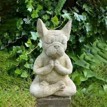 YWHWXB Meditating French Bulldog Figurine, Zen Yoga Dog Buddha Statue, Decorative Collectible for Home Garden Decoration