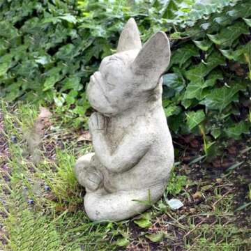 YWHWXB Meditating French Bulldog Figurine, Zen Yoga Dog Buddha Statue, Decorative Collectible for Home Garden Decoration