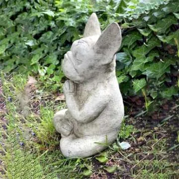 YWHWXB Meditating French Bulldog Figurine, Zen Yoga Dog Buddha Statue, Decorative Collectible for Home Garden Decoration