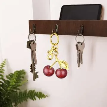 LXCSYXJ Cherry Keychain, Glitter Cherry Bag Charm with Key Ring and Clip - Cute Cherry Charm Versatile Cherry Charm for Handbag, Purse, Birthday, Valentine's Day Christmas Gift