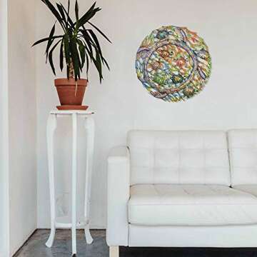 Global Crafts 24" Recycled Hand-Painted Haitian Metal Wall Art Sea Life, Turtles