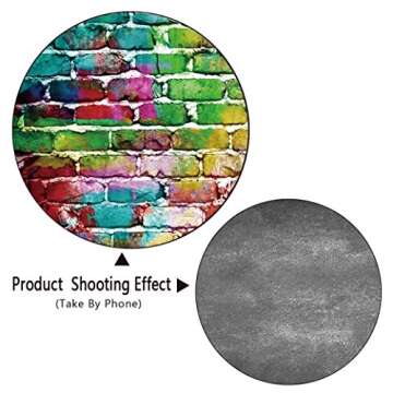 Dudaacvt Graffiti Photography Backdrop, 5x7 ft Colorful Brick Wall Vintage Cement Floor Backdrop for Studio Props Photo Background