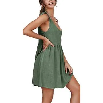 Chic CNJFJ Summer Babydoll Dress with Adjustable Straps