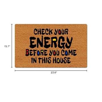 Doormat- Check Your Energy Before You Come in This House Entrance Door Mat Funny Indoor Outdoor Door...