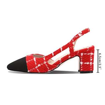 MIRAAZZURRA Red Sling Back Pumps for Women