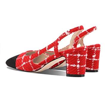 MIRAAZZURRA Red Sling Back Pumps for Women