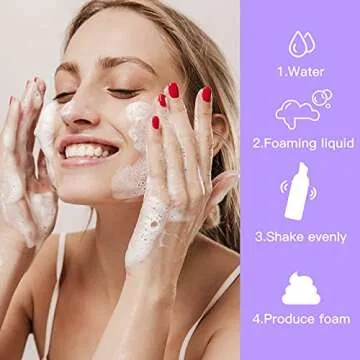 Owlyee 2oz Foam Bottle (3PCS) Empty Foaming Pump Dispenser for Hand Soap, Lash Cleanser, Shampoo to Travel (60ml, Purple)