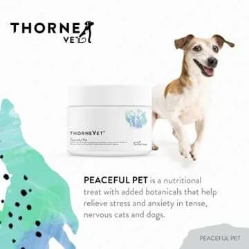 ThorneVet Peaceful Pet Calming Chews for Dogs & Cats - Soft Chews with Calming Nutrients & Botanicals to Support a Healthy Nervous System - Bacon Flavor Dog Treats with Amino Acids & Vitamins - 90 ct