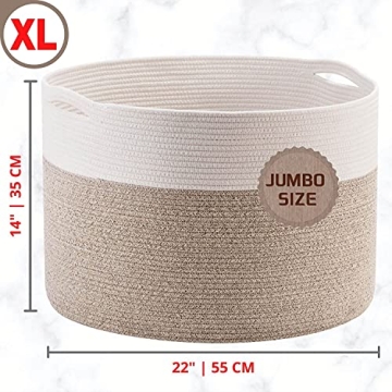 MINTWOOD Extra Large Decorative Blanket Basket Stylish Storage