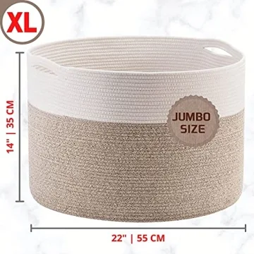 MINTWOOD Extra Large Decorative Blanket Basket Stylish Storage