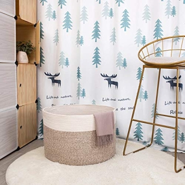 MINTWOOD Extra Large Decorative Blanket Basket Stylish Storage