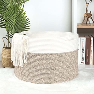 MINTWOOD Extra Large Decorative Blanket Basket Stylish Storage