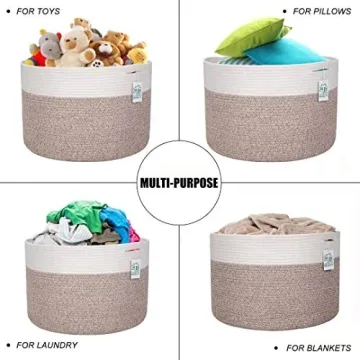 MINTWOOD Extra Large Decorative Blanket Basket Stylish Storage