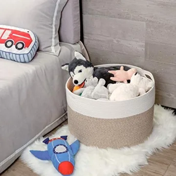 MINTWOOD Extra Large Decorative Blanket Basket Stylish Storage