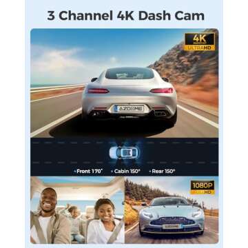 AZDOME M560 3 Channel 4K Dash Cam - Ultimate Protection for Your Vehicle