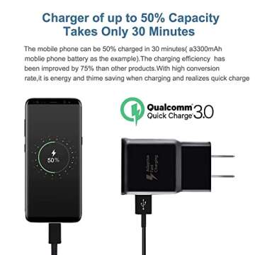 Type C Charger Fast Charging with USB C Cable Cord 6ft Charger Suitable for Samsung Galaxy Phone S10/S10e/S10+/S9/S9+/S8/S8+/S23/S22/S21/S20/Note 20/Note 10/Note 9/S25/s25+/S24/S24+/S24 Ultra Charger