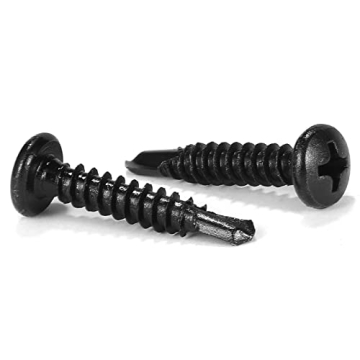 #8 x 1" Sheet Metal Screws 100Pcs 410 Stainless Steel Pan Head Tek Screws Fast Self Tapping Screws B...