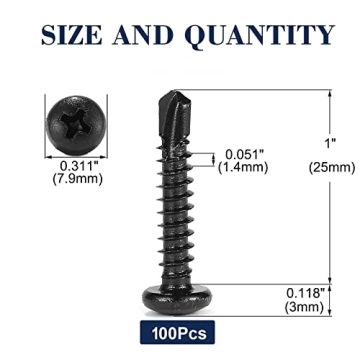 Reliable #8 x 1" Stainless Steel Screws 100PCS