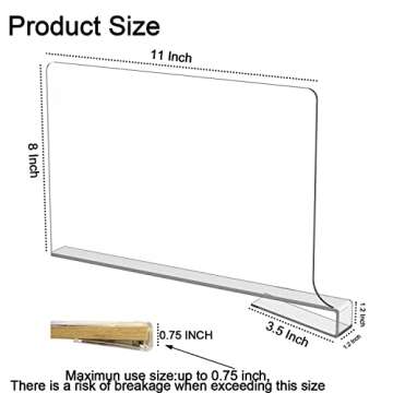 Daoteper 6 Pack Shelf Dividers for Closet Organization,Acrylic Clear Shelve Divider Multifunctional ...