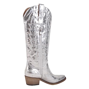 Yolkomo Cowgirl Boots - Stylish Wide Calf Embroidered Comfort
