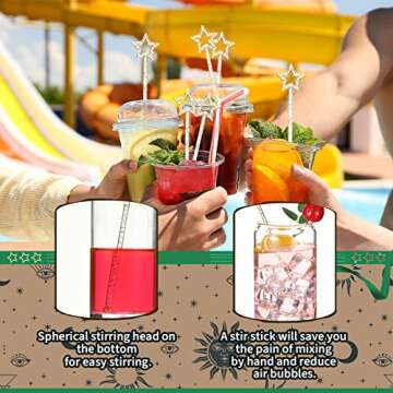 Gold Glitter Swizzle Sticks - 240 Pcs for All Occasions