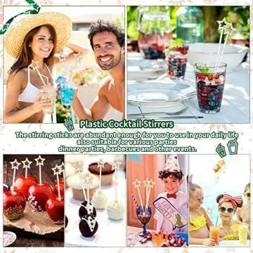 Gold Glitter Swizzle Sticks - 240 Pcs for All Occasions