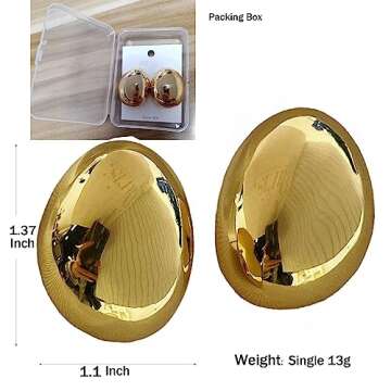 Tear Drop Earrings Dupes for Women, Chunky Gold Hoop Earrings Dangle Water Drop Hypoallergenic Earring Trending Oversized Statement Style 14K Gold Plated Earrings Fashion Jewelry (Gold)