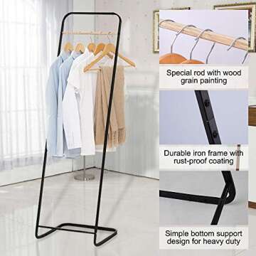 JEFEE Garment Rack - Stylish Metal Hang Clothes Rack for Small Spaces