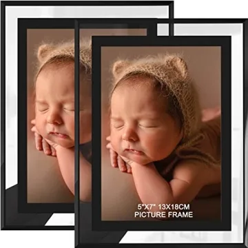 IZIDDO 5x7 Black Photo Frame Set for Tabletop Display