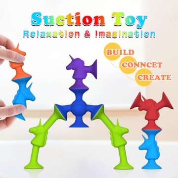 Tidolela 11pcs Unicorn Suction Cup Bath Toys - Vibrant Sensory Play