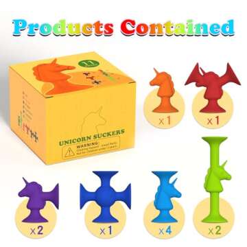 Tidolela Unicorn Suction Cup Bath Toys for Kids 3-5