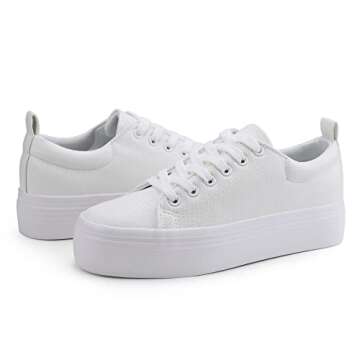 JABASIC Women's Lace Up Platform Sneakers for All-Day Comfort