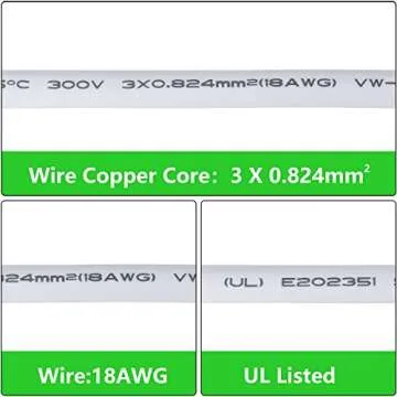 SinLoon T5 T8 UL-LP Certified LED Connecting Wire for Lights