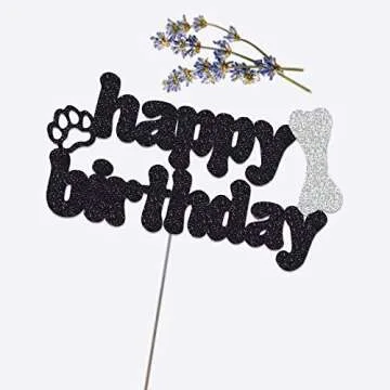 Happy Birthday Cake Topper for Dog Birthday Parties