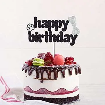 Happy Birthday Cake Topper for Dog Birthday Parties