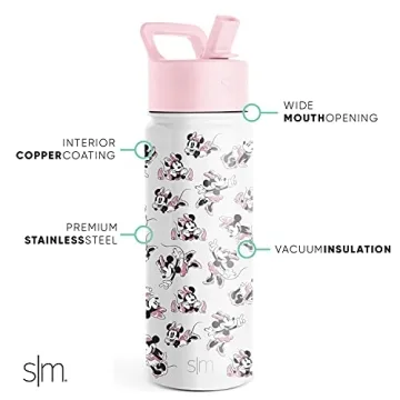 Simple Modern Disney Minnie Mouse Kids Water Bottle | 18oz Insulated