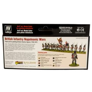 Vallejo British Infantry Napoleonic Wars Warlord Games Paint Set, Black, 0.5 Liters