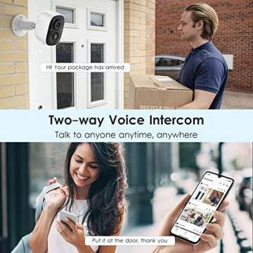 GMK Wireless Security Cameras, 2K Night Vision, AI Detection