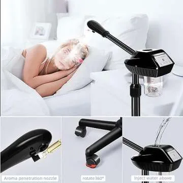 Retain time Facial Steamer, Face Steamer on on Wheels with More Steam, Adjustable Height for Face Steamer Suitable for Personal Home and Professional Personal Care Places，Moisturizing and Hydrating.