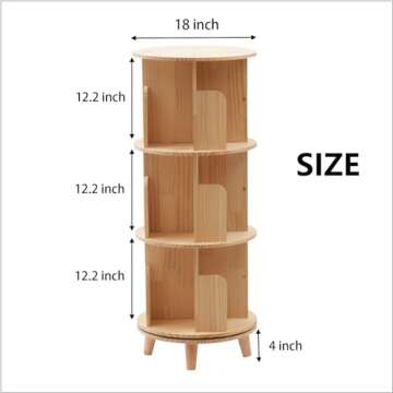 Gdrasuya10 3 Tier Rotating Bookshelf - Fun and Functional Storage Solutions!