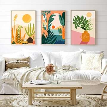 cupmod 6 Packs Paint by Number Kits for Adults Beginners,Easy Acrylic Boho Paint by Number,DIY Watercolor Paint by Numbers Kits on Canvas Without Frame for Home Wall Decor 7.8x11.8inch