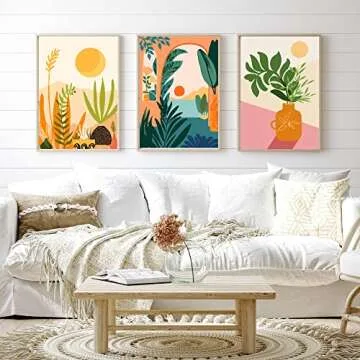 cupmod 6 Packs Paint by Number Kits for Adults Beginners,Easy Acrylic Boho Paint by Number,DIY Watercolor Paint by Numbers Kits on Canvas Without Frame for Home Wall Decor 7.8x11.8inch