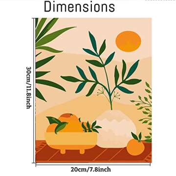 cupmod 6 Packs Paint by Number Kits for Adults Beginners,Easy Acrylic Boho Paint by Number,DIY Watercolor Paint by Numbers Kits on Canvas Without Frame for Home Wall Decor 7.8x11.8inch