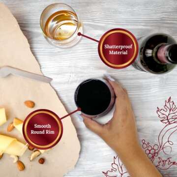 12oz Disposable Wine Glasses - Crystal Clear & Shatterproof