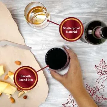 12oz Disposable Wine Glasses - Crystal Clear & Shatterproof