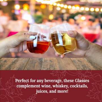 12oz Disposable Wine Glasses - Crystal Clear & Shatterproof