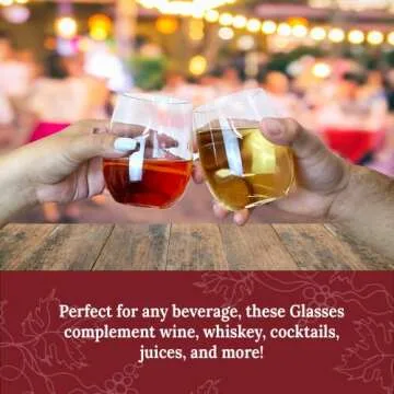 12oz Disposable Wine Glasses - Crystal Clear & Shatterproof
