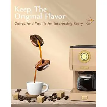 Amaste Coffee Machines, Drip Coffee Maker with 25 Oz Glass Coffee Pot, Retro Style Coffee Maker with Three Brewing Modes & Reusable Coffee Filter, 30minute-Warm-Keeping,Perfect for Kitchen, Office