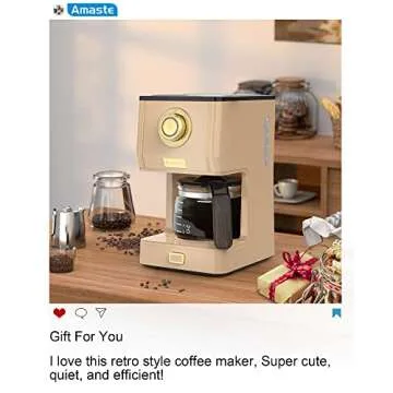 Amaste Coffee Machines, Drip Coffee Maker with 25 Oz Glass Coffee Pot, Retro Style Coffee Maker with Three Brewing Modes & Reusable Coffee Filter, 30minute-Warm-Keeping,Perfect for Kitchen, Office